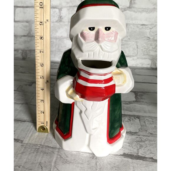 Vintage Boston Warehouse Yuletide Santa Pitcher Hand Painted Holiday Festivities - Picture 8 of 9